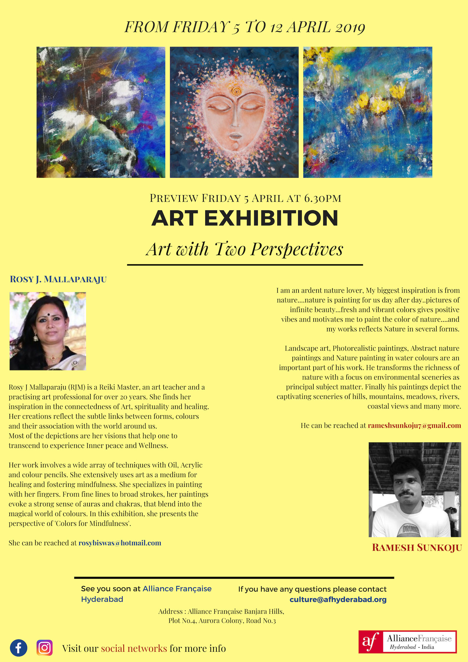 Art with 2 Perspectives -  Rosy & Ramesh - April 5th to 12th