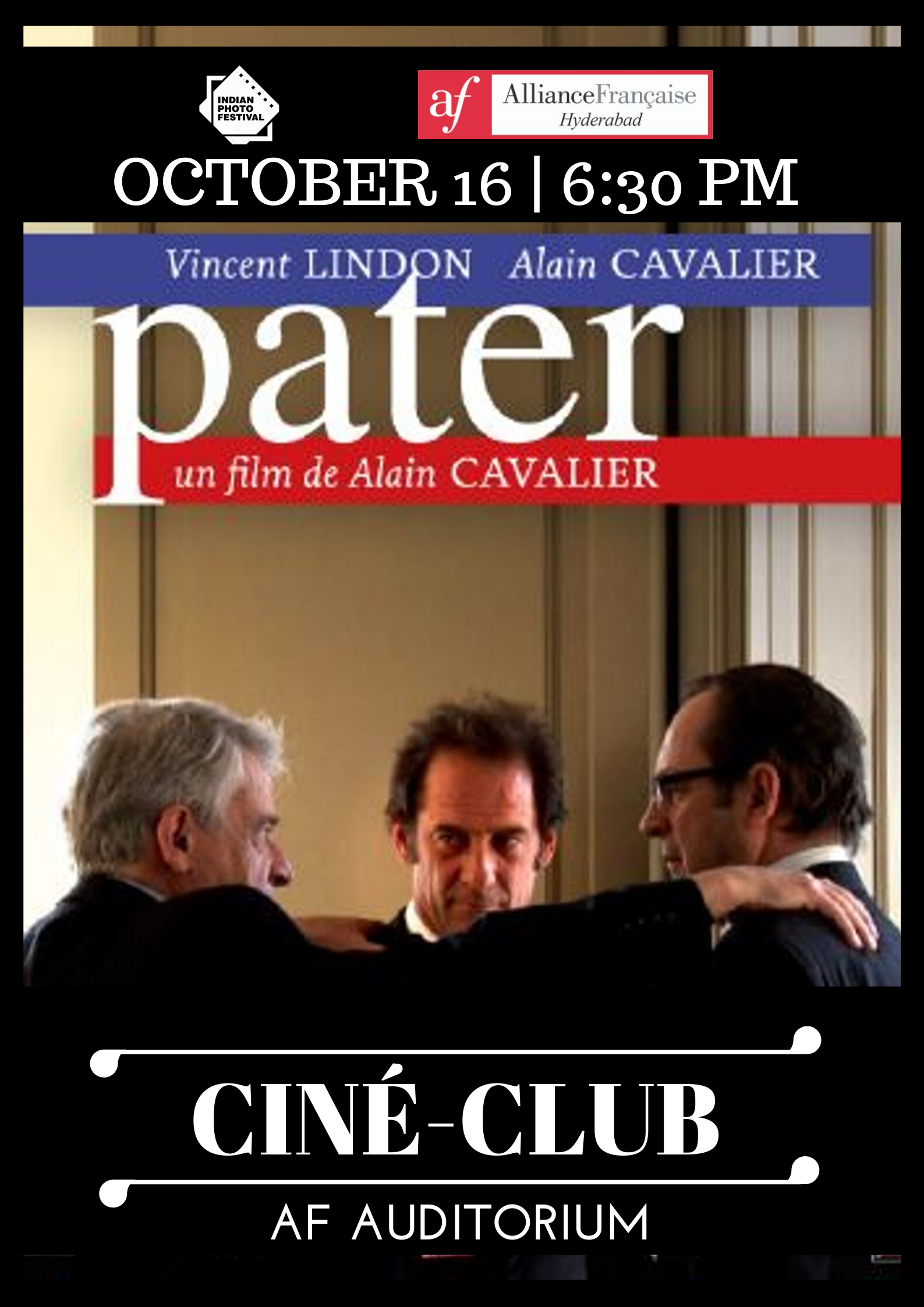 Ciné-Club | Pater by Alain Cavalier | Oct 16