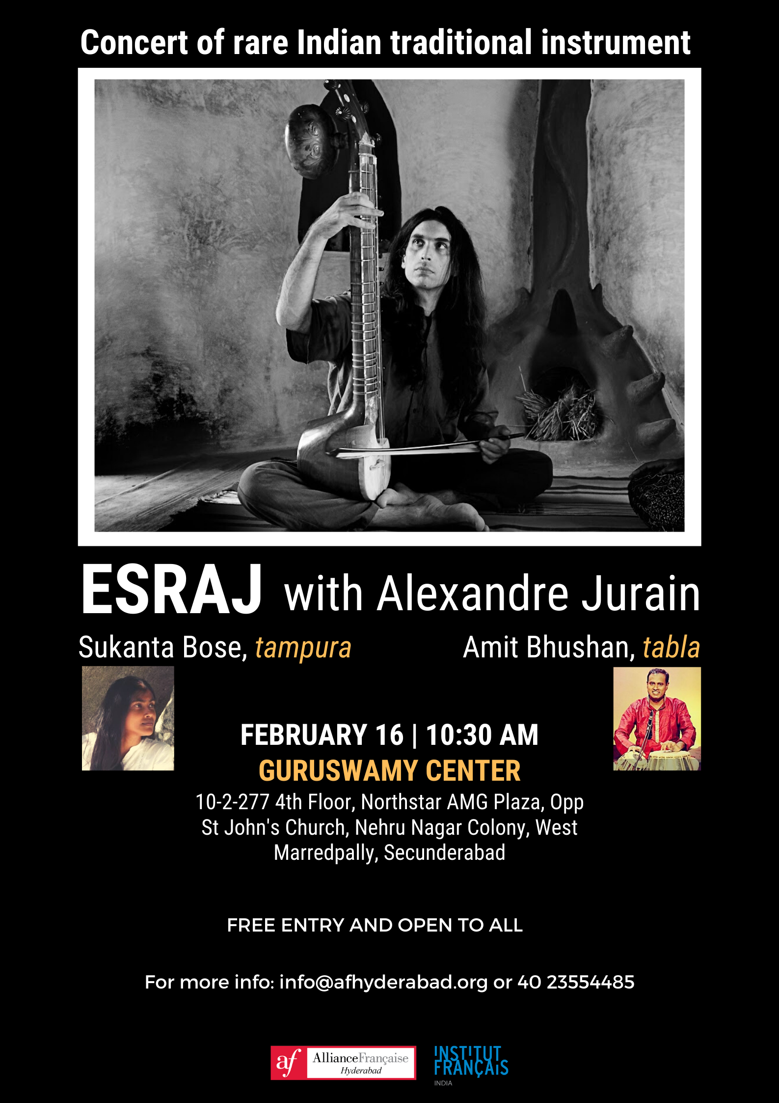 Concert of rare traditional Indian instrument, the Esraj | Feb 16